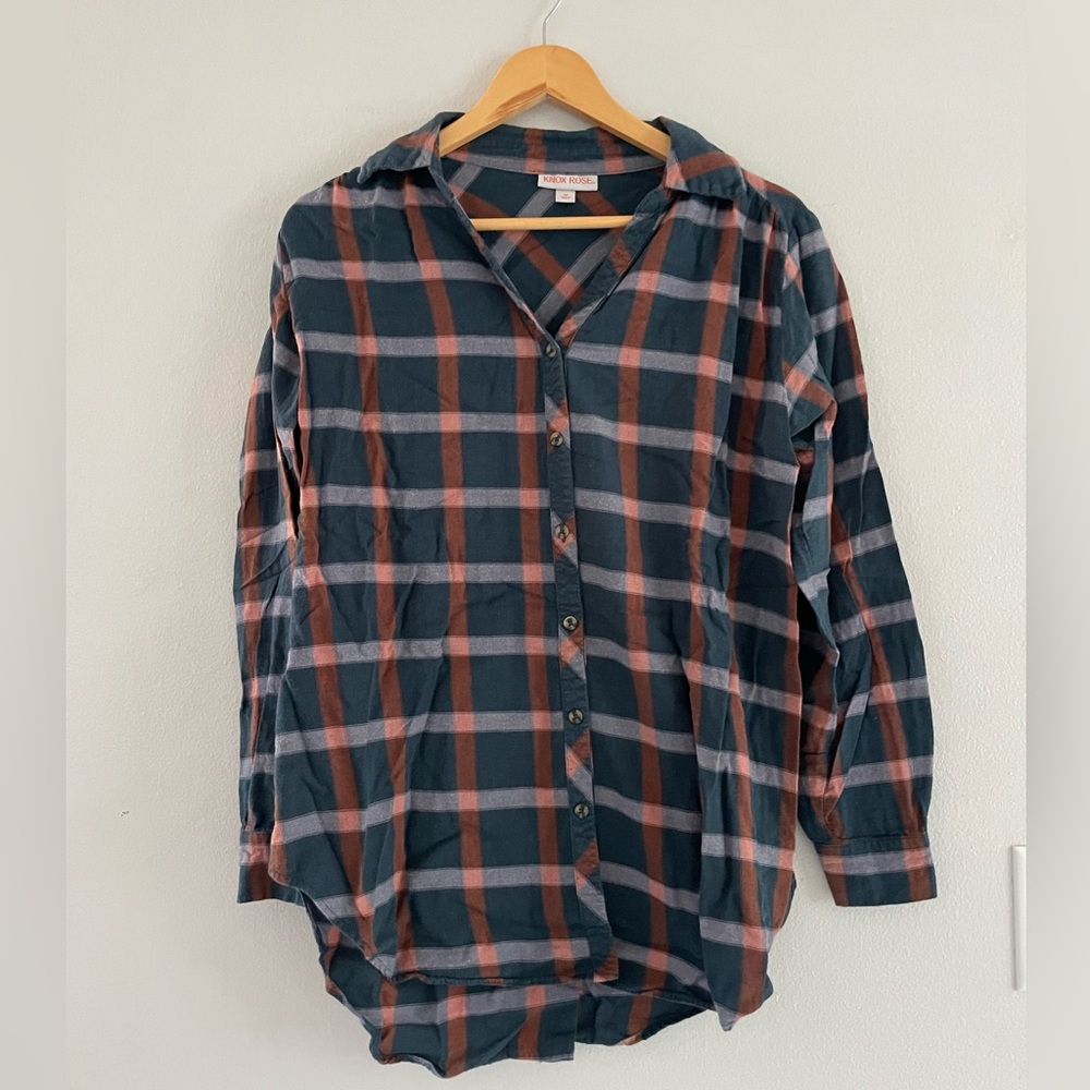 Knox Rose Plaid Button Down Shirt - Blue and Pink